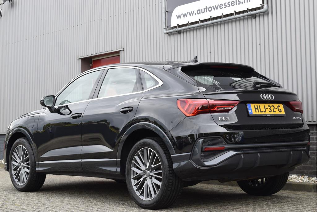 Audi Q3 Sportback 45 TFSI e Advanced Edition Adaptive cruise, Gebruikt, 116 pk, Zwart, Hybride Elektrisch/Benzine