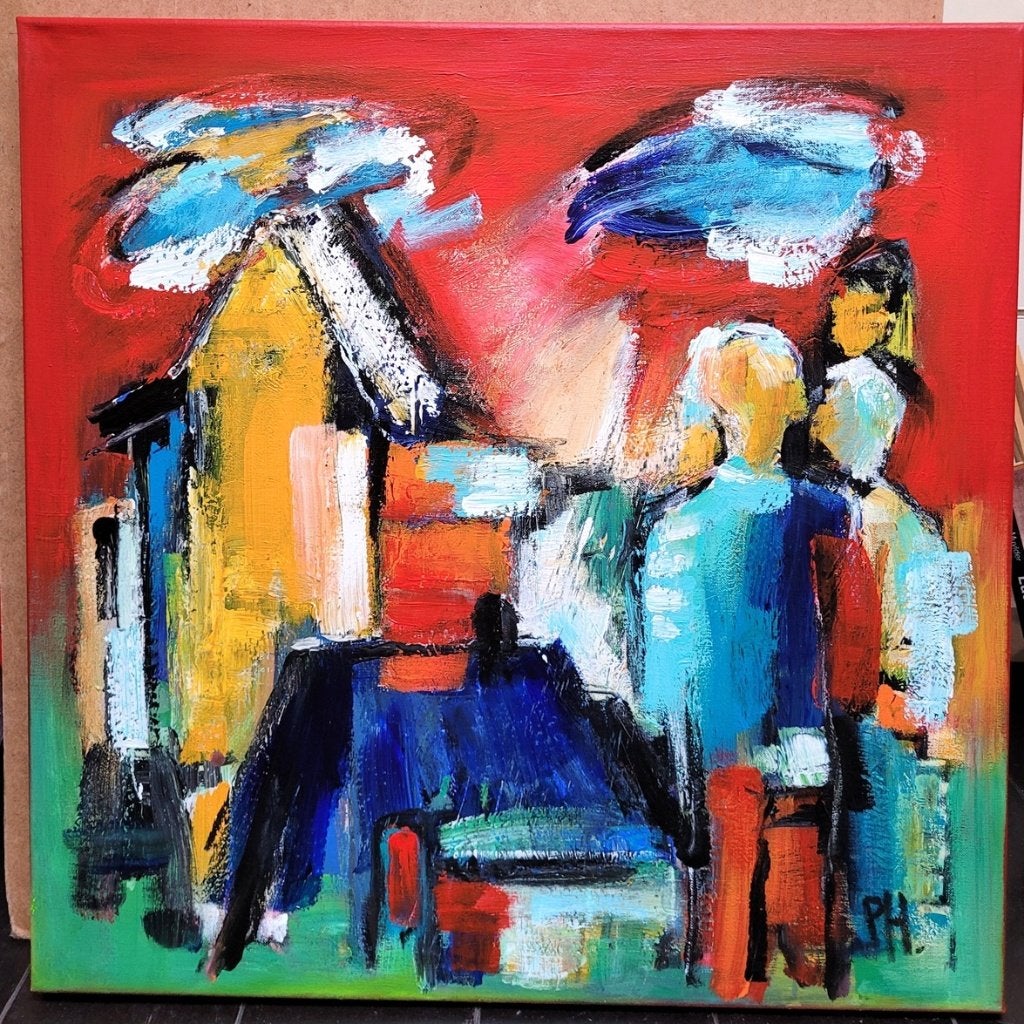 Peter HERMANS, Op weg naar huis, Ophalen of Verzenden, Origineel werk, Acrylverf, Doek