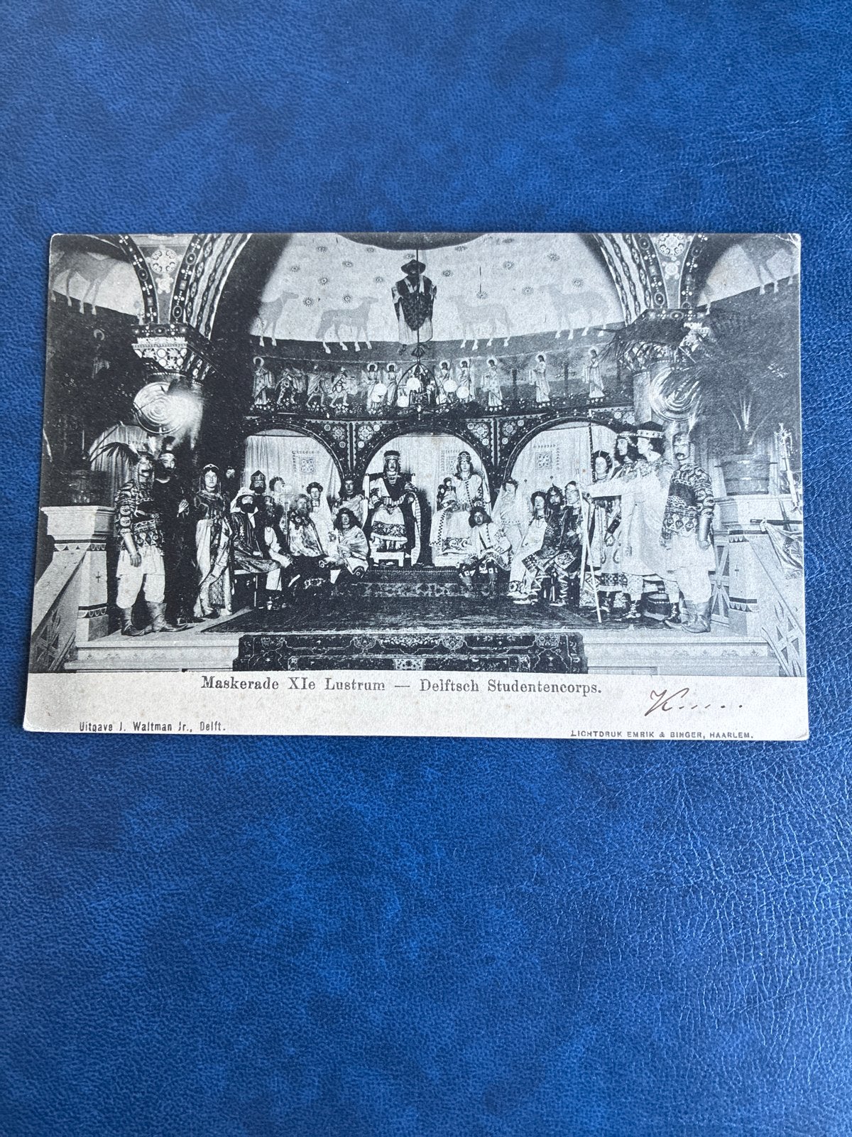 Oude briefkaart Maskerade XIe Lustrum Delftsch Studenten, Ophalen of Verzenden, Voor 1920, Gelopen, Zuid-Holland