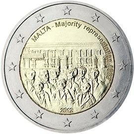 2 euro Malta 2012 - Stemrecht 1887 (UNC), Ophalen of Verzenden, Malta, 2 euro, Losse munt