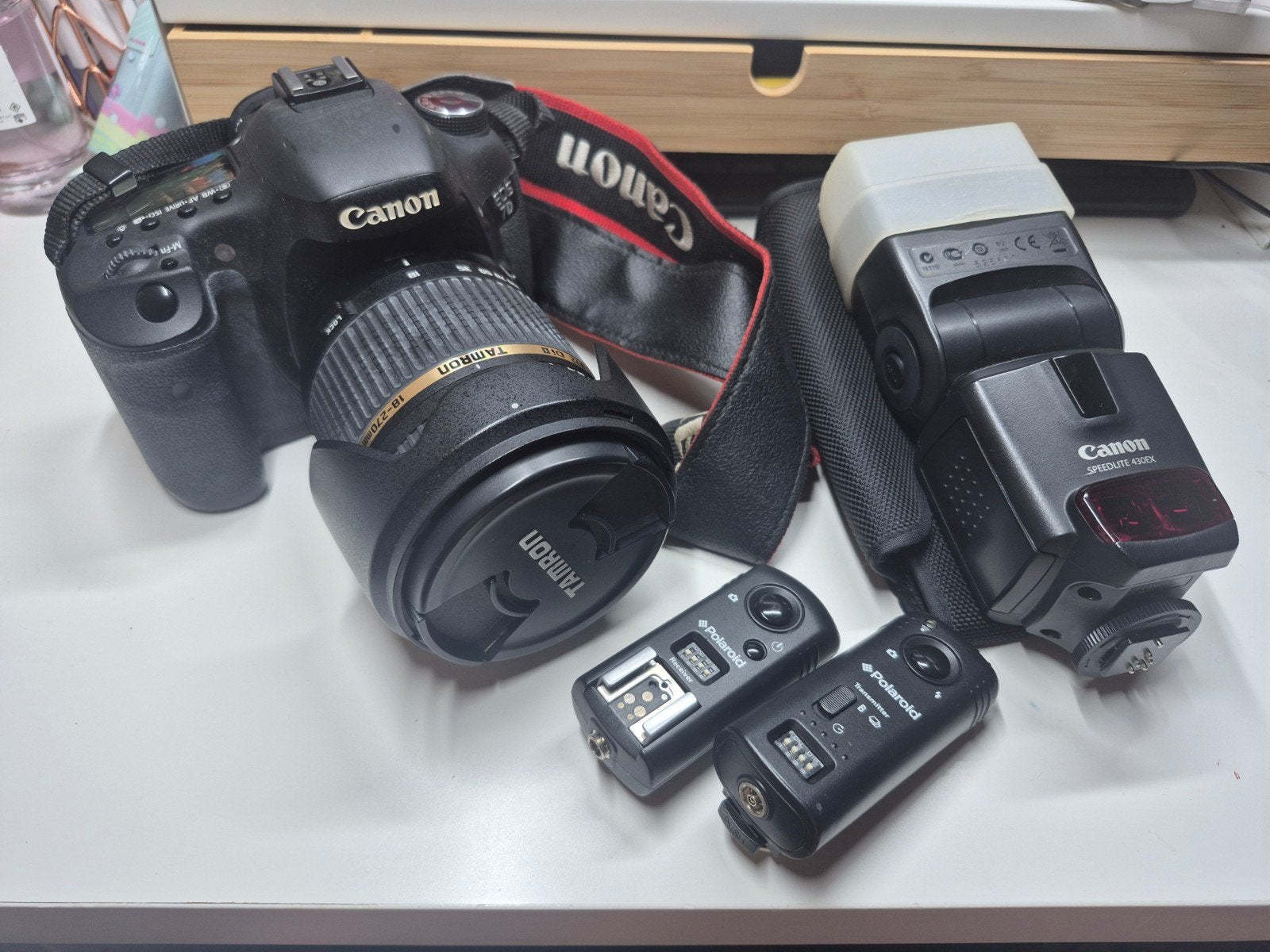 Canon EOS 7D met accessoires en flitser, Canon, Externe flitser, Ophalen of Verzenden, Draadloos