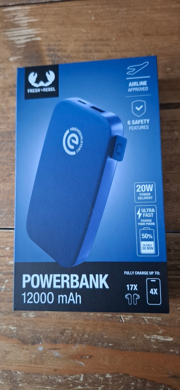 Fresh 'n Rebel Powerbank 12000 mAh  nieuw in doos, Ophalen of Verzenden, Nieuw