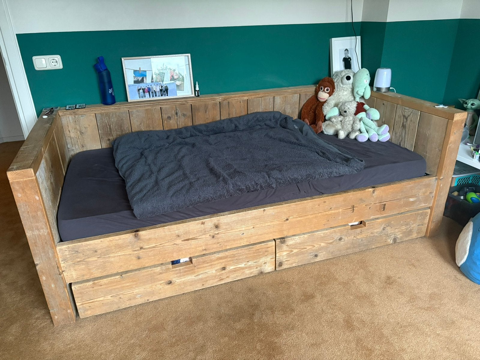 Bed met kast steigerhout, Ophalen of Verzenden, 25 tot 50 cm, 50 tot 100 cm, 200 cm of meer