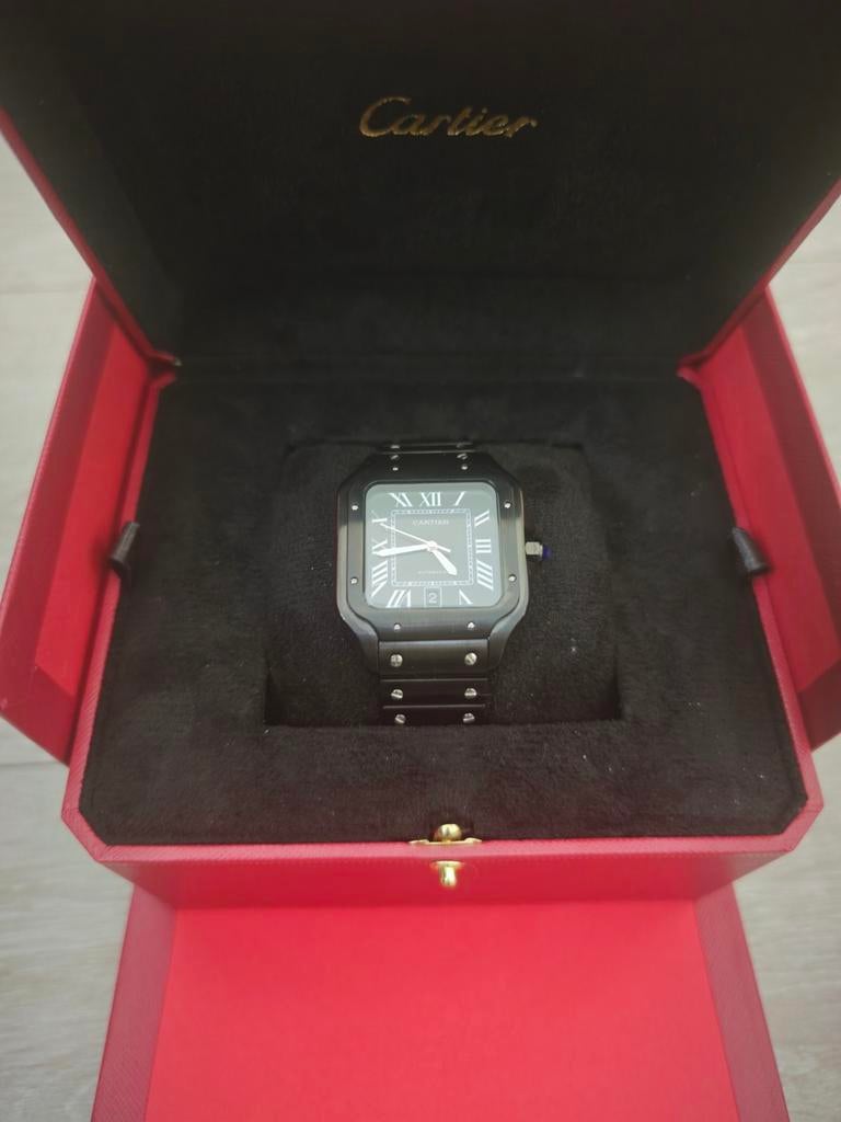 Cartier Santos black, Sieraden, Tassen en Uiterlijk, Ringen, Ophalen of Verzenden, Nieuw, Zwart, Dame