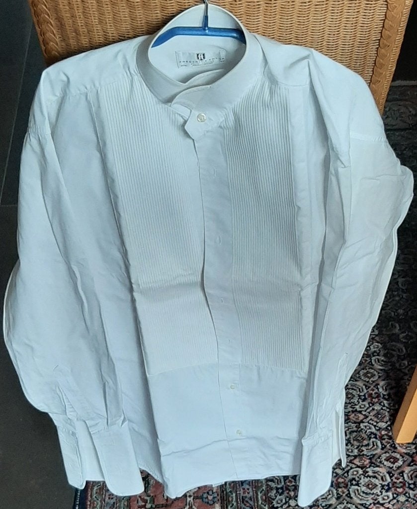 👔Nieuw: Formeel overhemd️ voor smoking, 100% Katoen🏷️€40,-, Kleding | Heren, Frederick Theak, Wit, Nieuw, Halswijdte 39/40 (M)