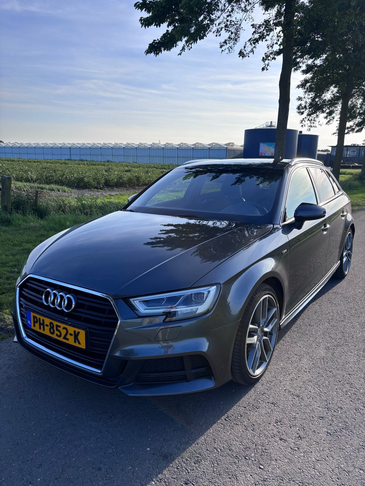 Audi A3 1.0 Tfsi 116pk S Tronic s line 2017 Grijs, Origineel Nederlands, 1175 kg, 630 kg, 115 pk