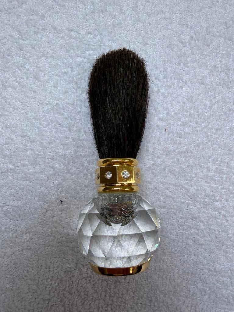 Sierlijke poederkwast met kristallen handvat, Gehele gezicht, Nieuw, Ophalen of Verzenden, Goud