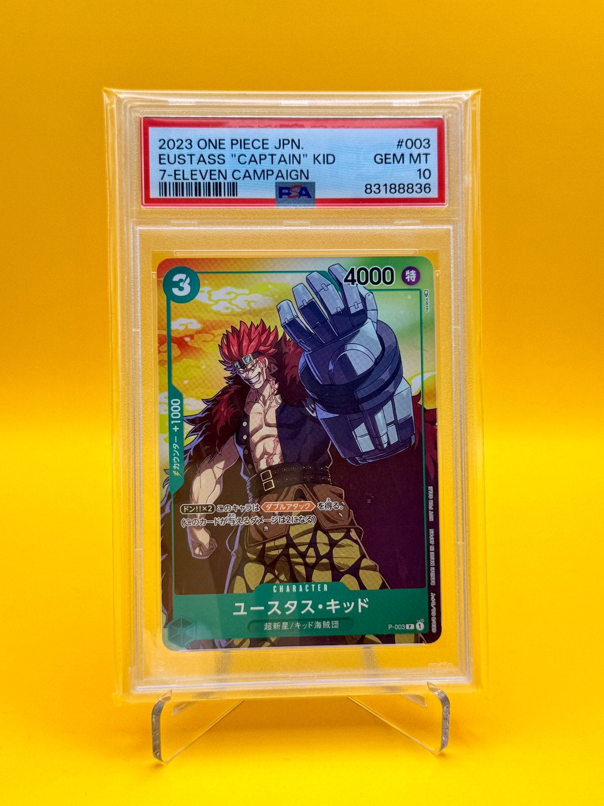 PSA 10 One Piece Eustass “Captain” Kid 7-Eleven Campaign, Verzenden, Zo goed als nieuw