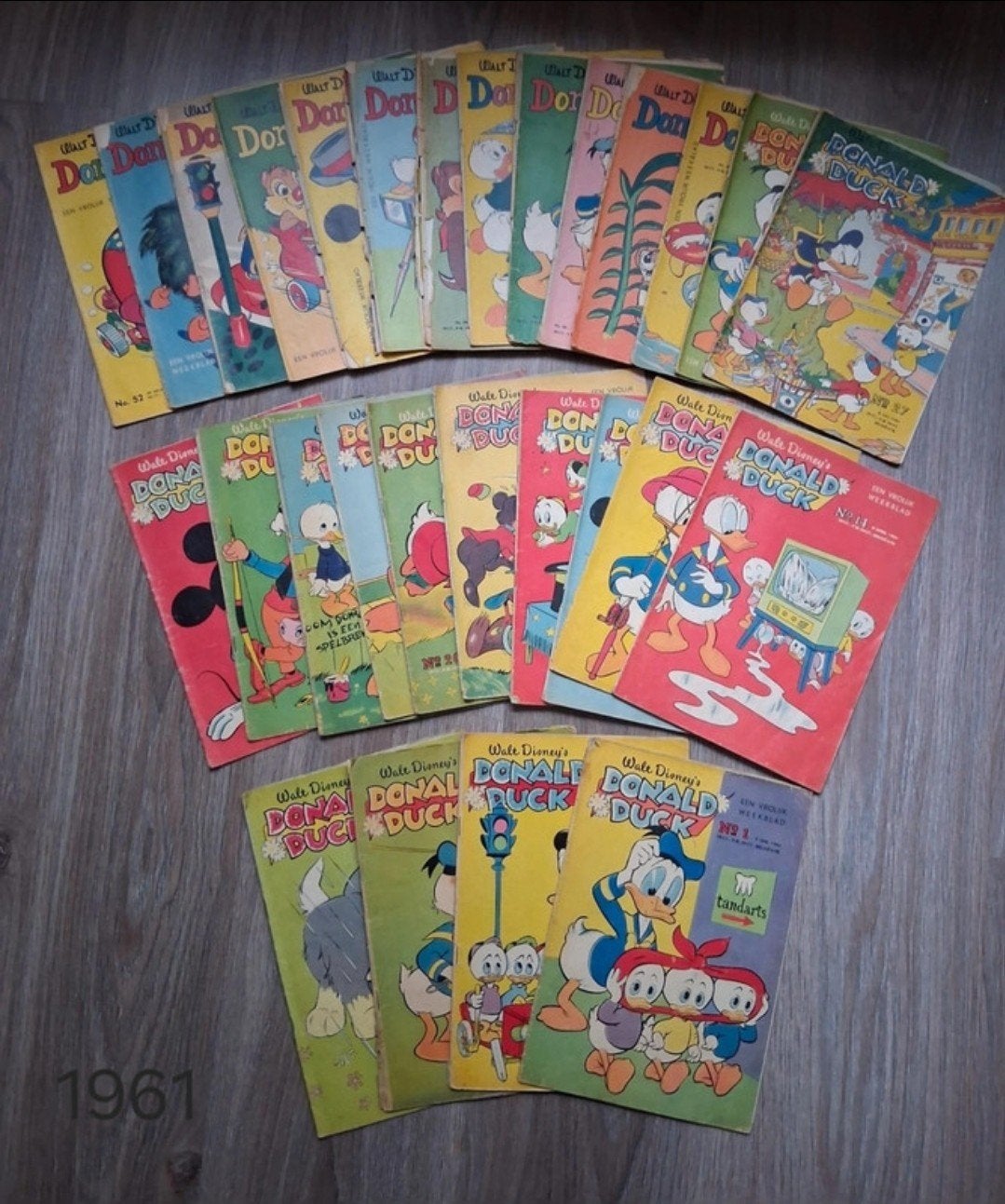 Donald Duck stripboeken uit 1961, Boeken, Complete serie of reeks, Ophalen of Verzenden, Gelezen, Walt Disney