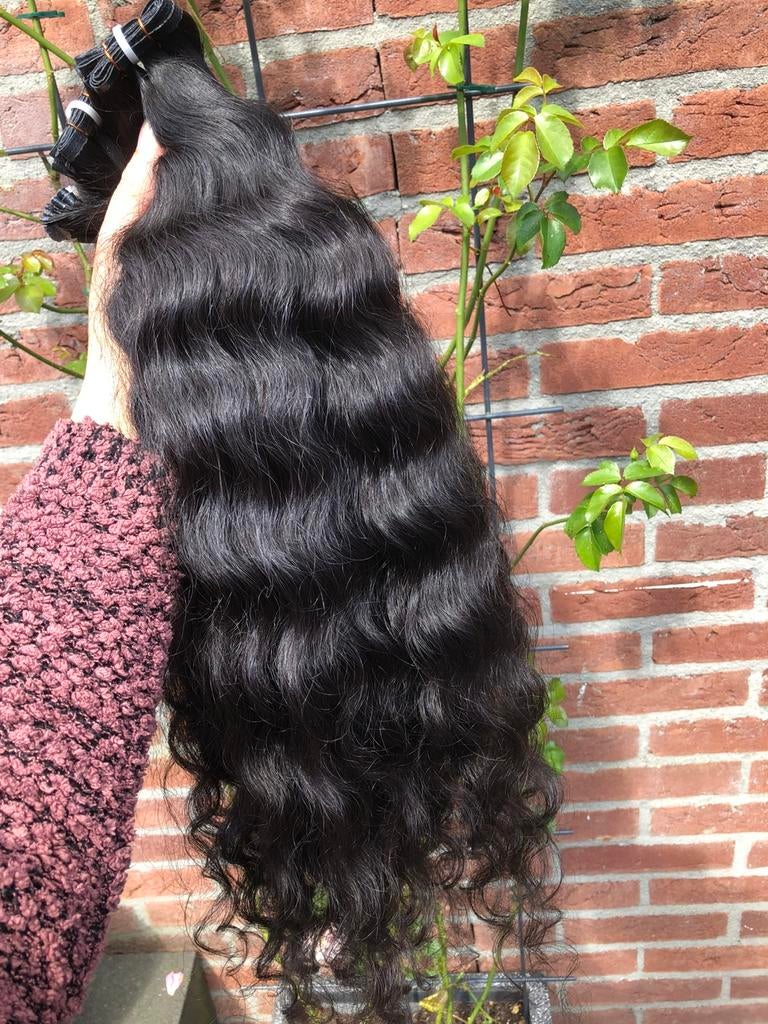 Top kwaliteit krullen 100% human hair India machine weft, Pruik of Haarverlenging, Nieuw, ?, ?