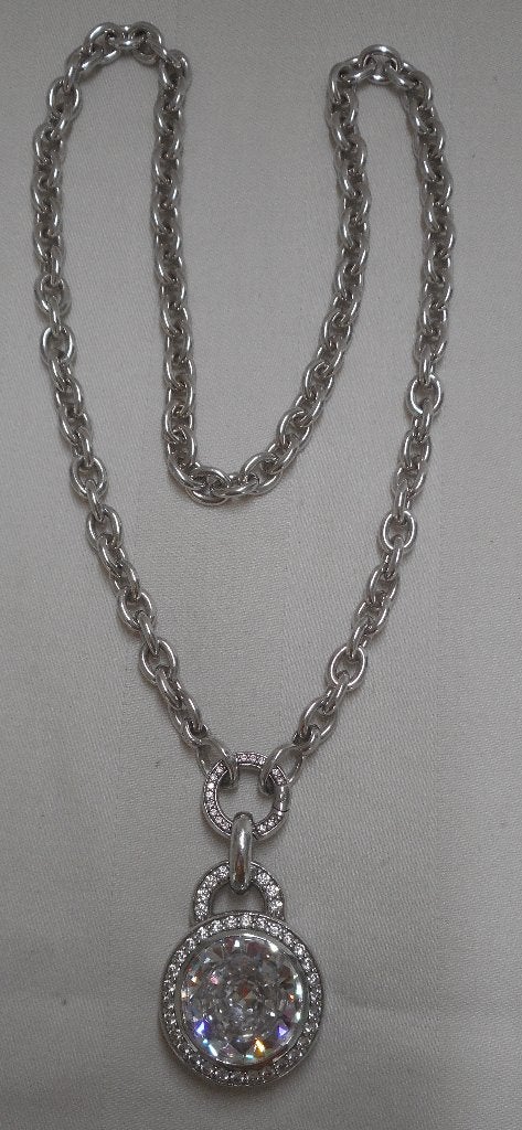 Prachtig zilveren Ti Sento collier met hanger en Clip nr.259, Met hanger, Verzenden, Zo goed als nieuw, Zilver