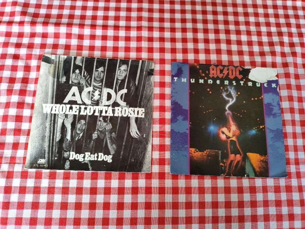 AC /  DC singles Thunderstruck en Whole lotta Rosie 7 inch, Fotohoes, Ophalen of Verzenden, Gebruikt, Rock en Metal