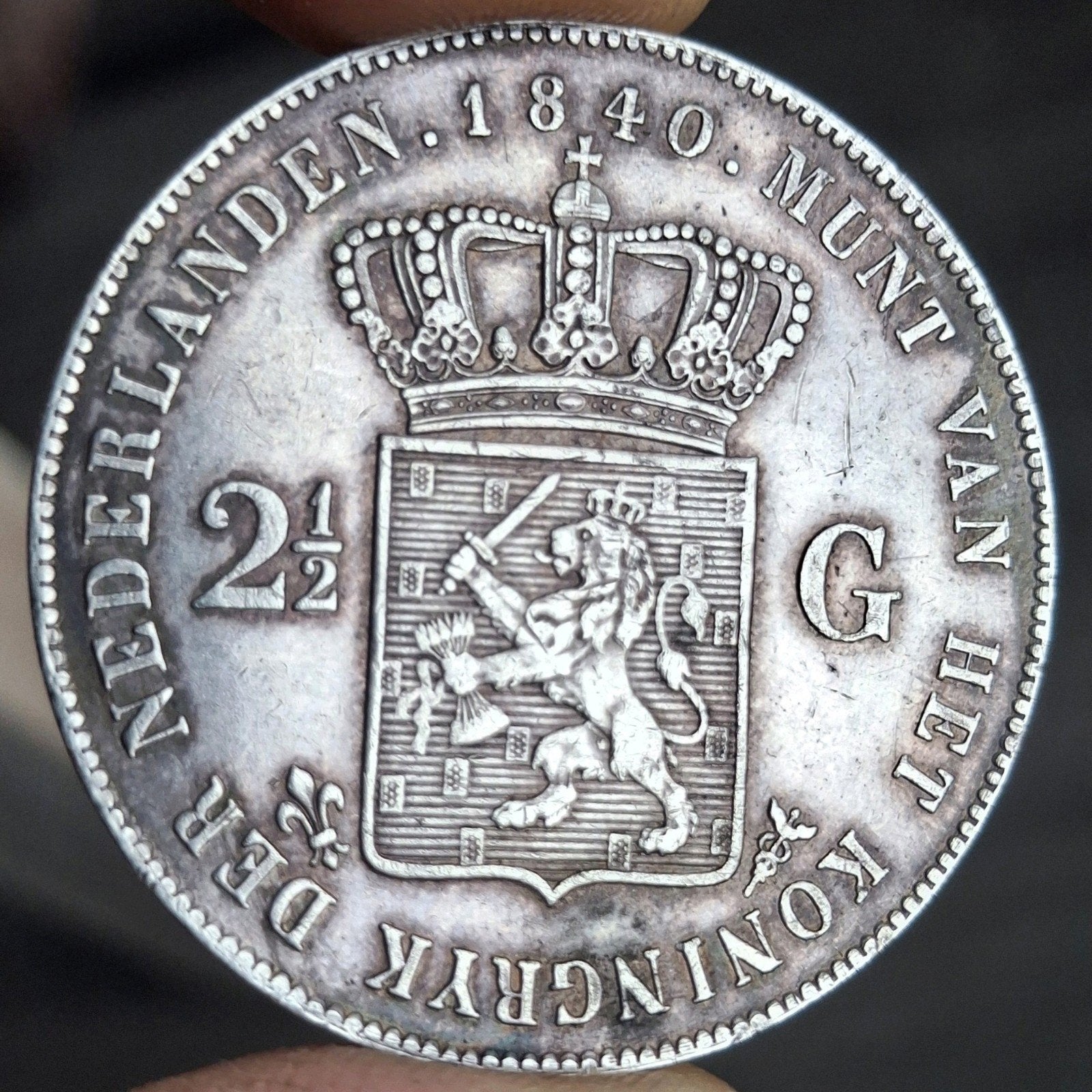 2 1/2 gulden - Willem l - 1840 - zilver - top munt ! - RRR !, Ophalen of Verzenden, Koning Willem I, 2½ gulden, Zilver