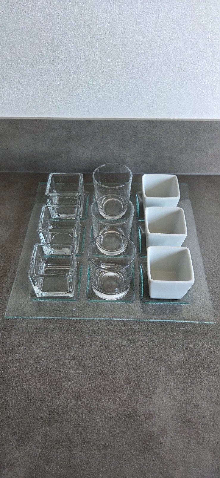 Zeer mooie amuseset. Leuk voor de komende feestdagen ️, Ophalen of Verzenden, Glas, Overige stijlen, Schaal of Schalen