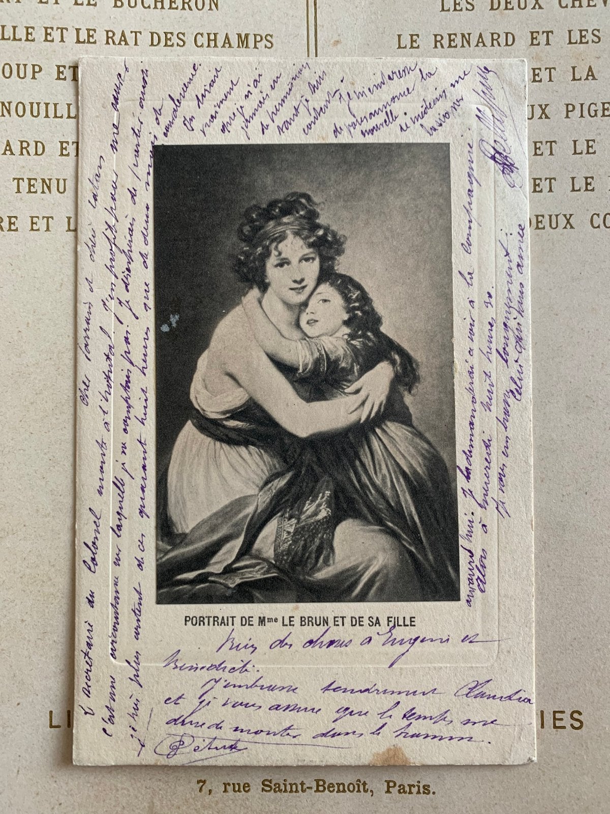 Portrait de Mme le Brun et de sa fille (RR), Ophalen of Verzenden, Voor 1920, Gelopen, Sterren en Beroemdheden