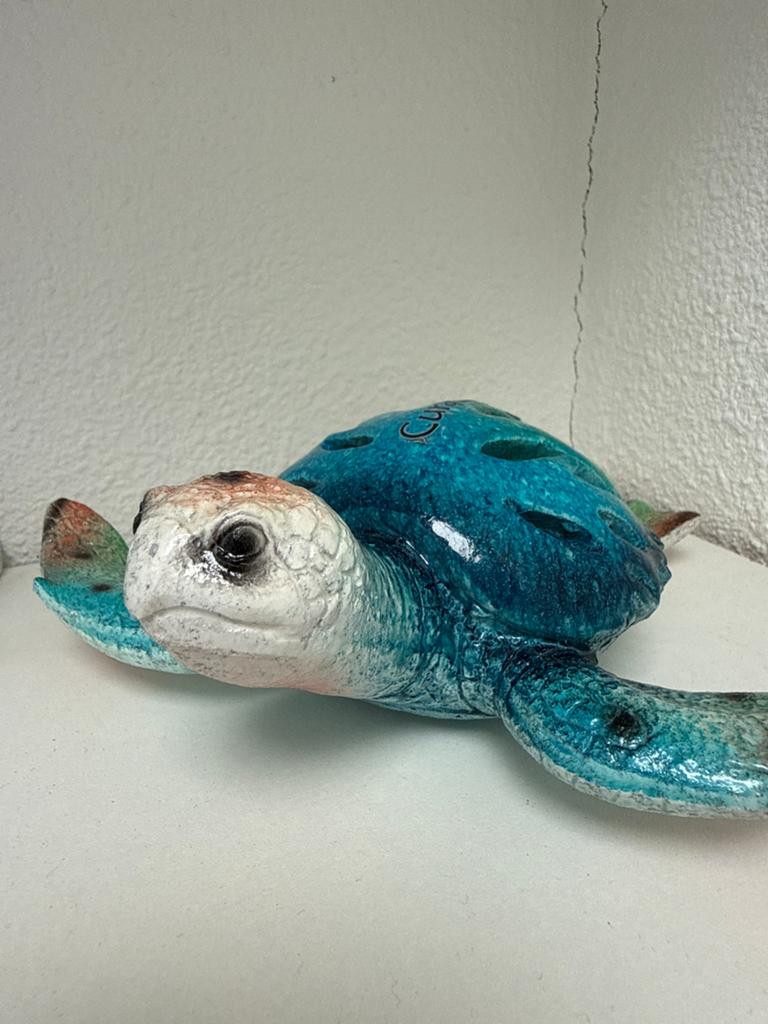 Decoratieve schildpad van Curaçao, Verzamelen, Beelden en Beeldjes, Ophalen of Verzenden, Zo goed als nieuw, Dier