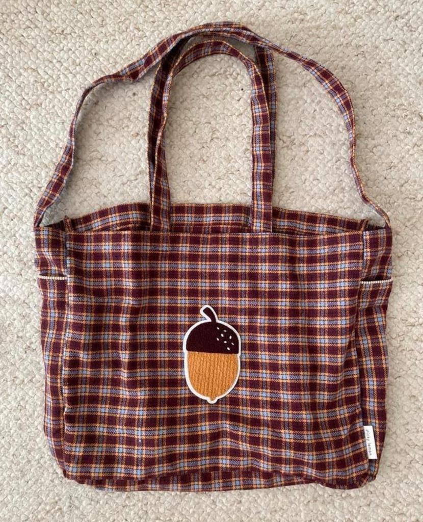 Sticky Lemon Tas Geruit Herfstkleuren Eikel Patch, Ophalen of Verzenden, Nieuw, Overige kleuren, Shopper