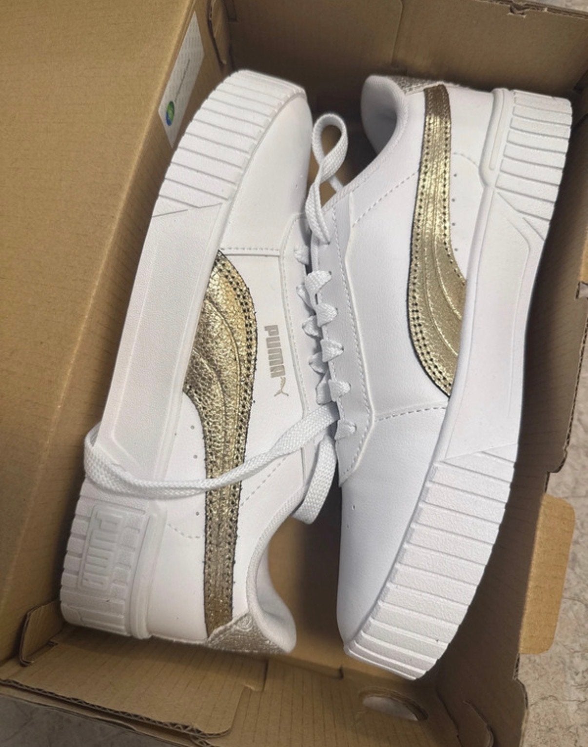 Puma Carina 2.0 Sneakers - Wit-Goud & Zwart-Zilver, Ophalen of Verzenden, Nieuw, Wit, Sneakers of Gympen