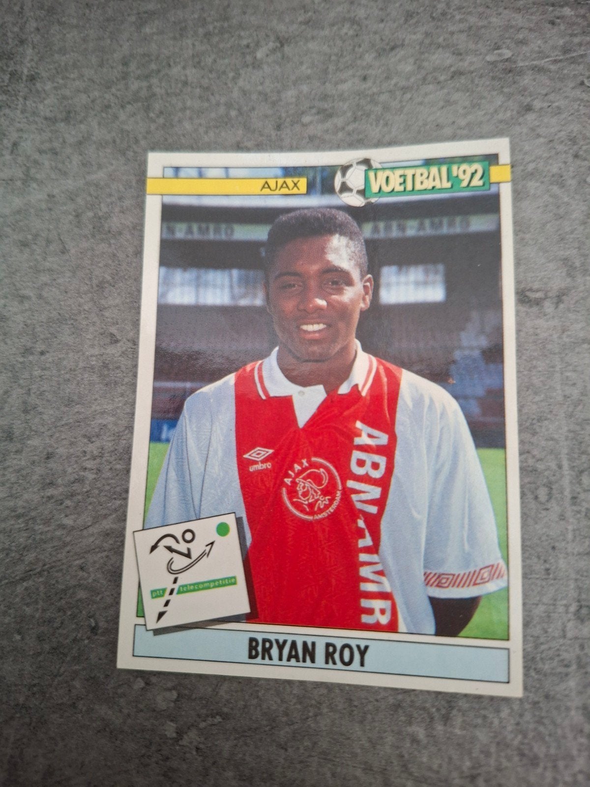 Panini sticker Voetbal 92. Speler Bryan Roy Ajax., Hobby en Vrije tijd, Verzenden, Zo goed als nieuw, Sticker