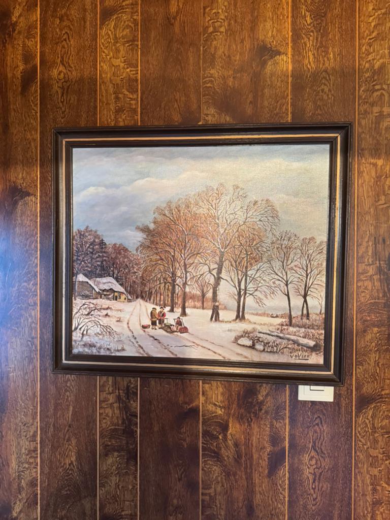 Schilderij met mooi winters tafereel, Ophalen of Verzenden