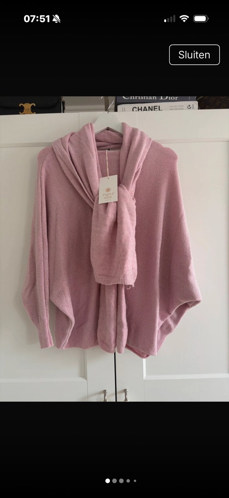 * nieuw* sparkle oud roze triple nine trui met sjaal, Ophalen of Verzenden, Nieuw, Roze