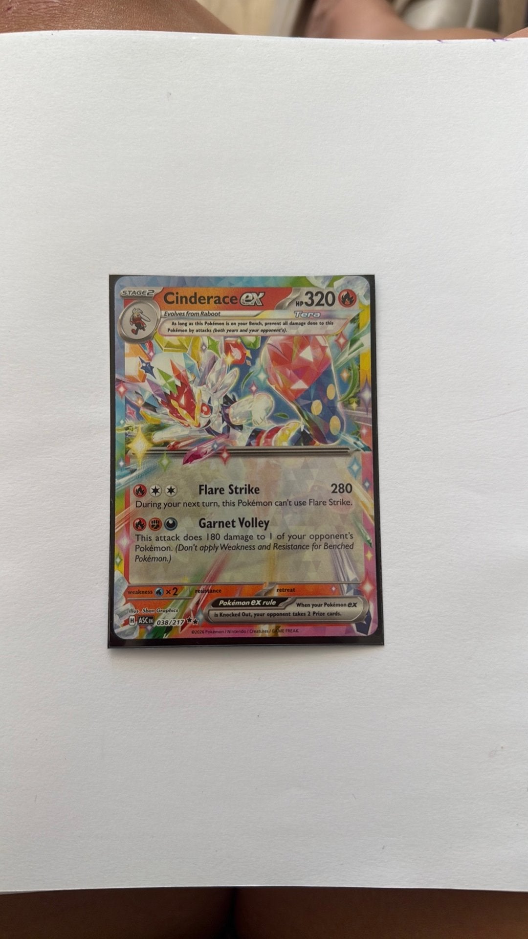 Cinderace Ex pokemon kaart, Ophalen of Verzenden, Zo goed als nieuw