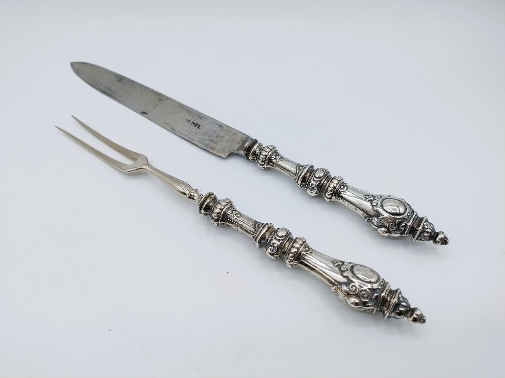 Couvert met zilveren heften, Frankrijk, 19e eeuws, Antiek en Kunst, Verzenden, Zilver