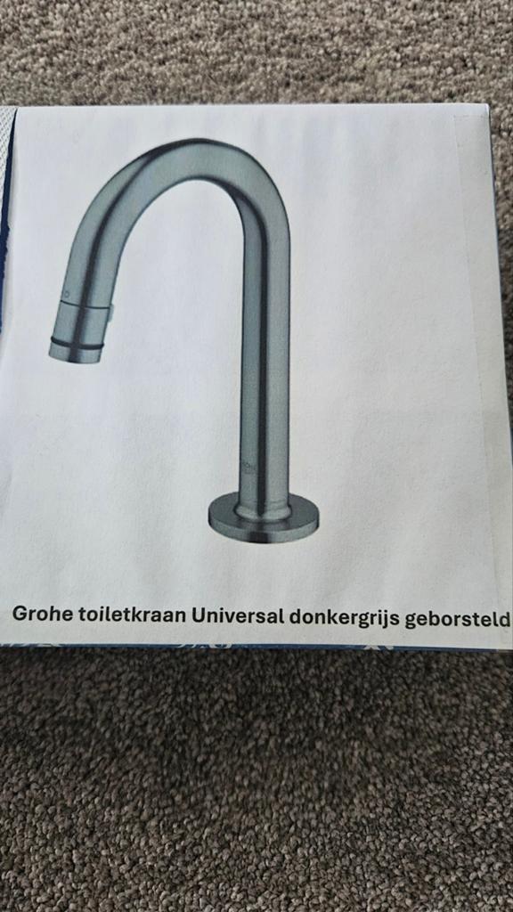 Nieuw! Grohe toiletkraan donkergrijs geborsteld., Ophalen of Verzenden, Nieuw, Kraan