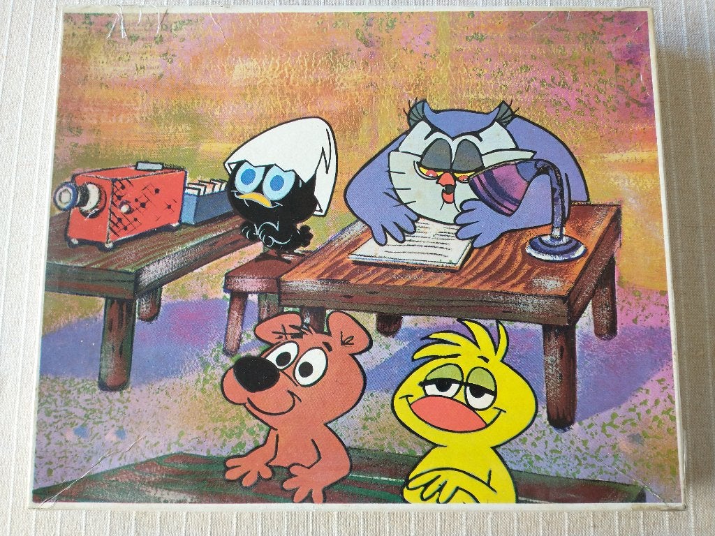 Vintage Legpuzzel Calimero vertoont dia's 63 stukjes, Ophalen of Verzenden, Gebruikt