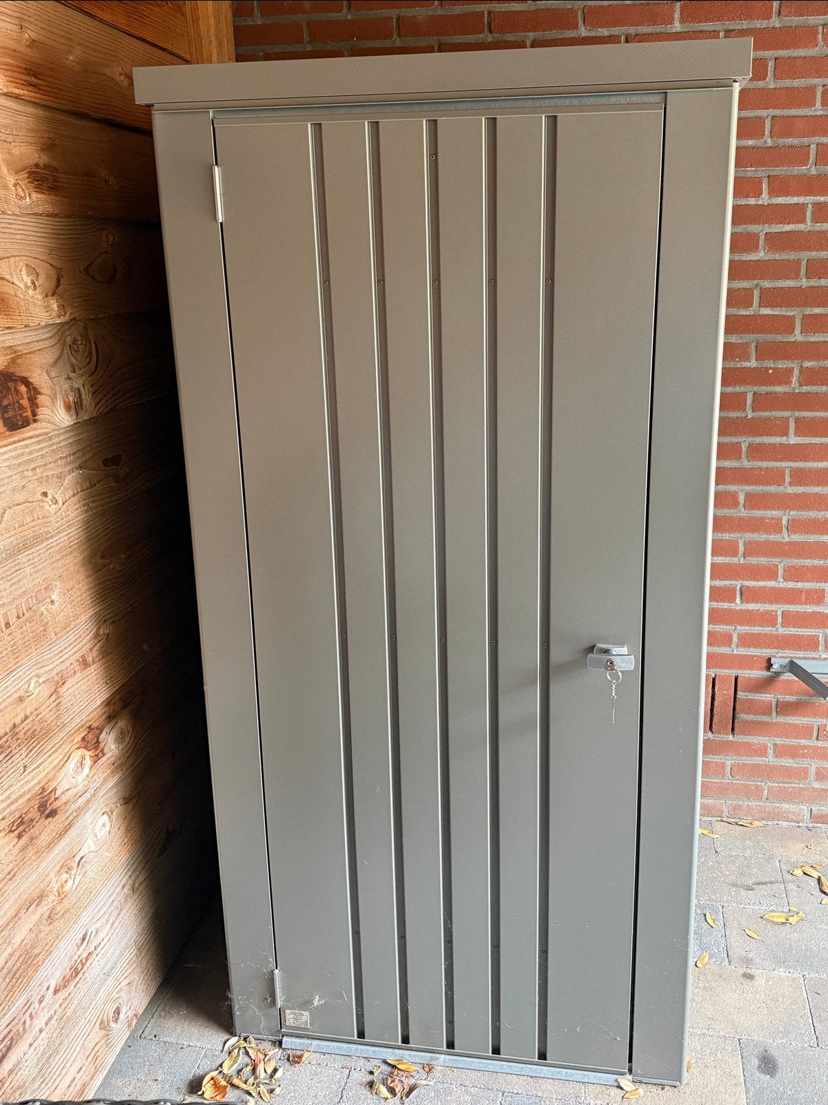 Biohort Tuinkast/Gereedschapskast Kwartsgrijs Metallic, Ophalen, Zo goed als nieuw, Metaal, Overige typen