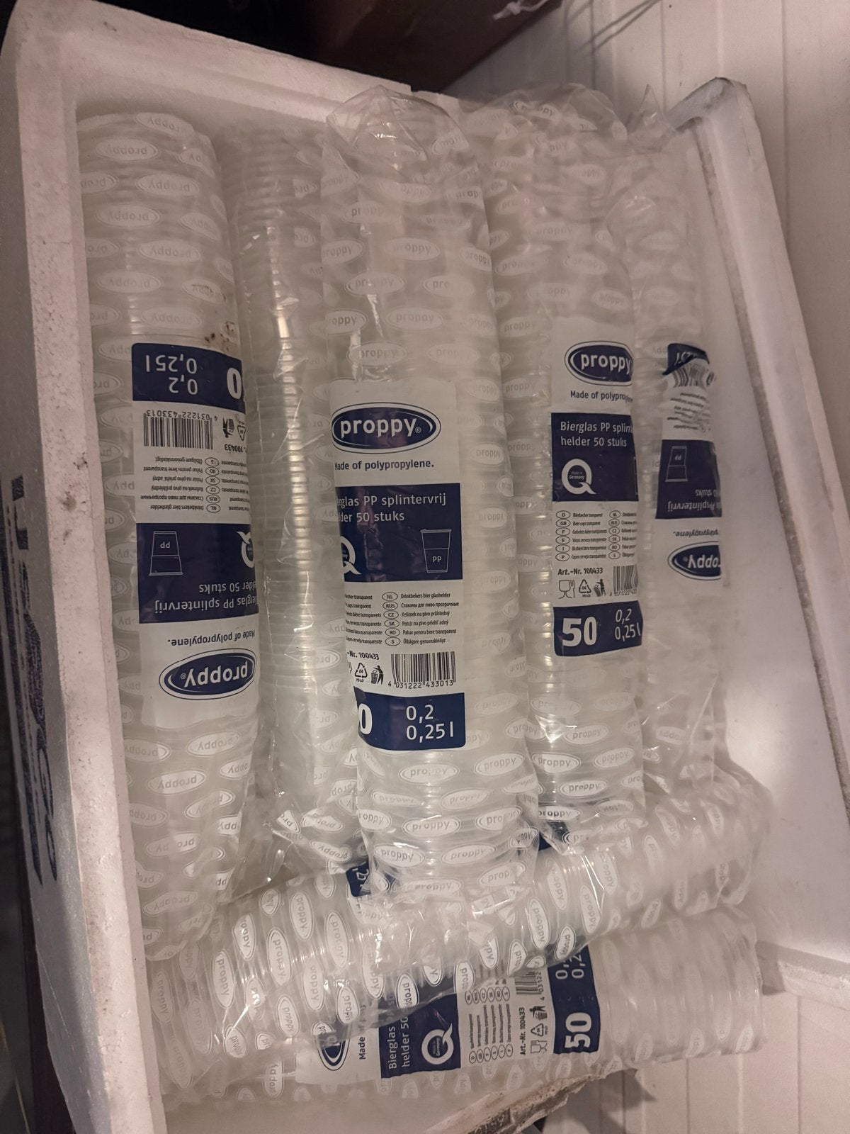Proppy Bierglazen PP splintervrij - 50 stuks, 0.2/0.25l, Ophalen, Overige typen, Kunststof, Nieuw