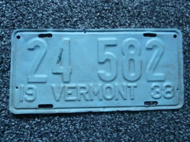 Kentekenplaat licenseplate Vermont 1938 USA, Verzenden, Gebruikt, Auto's
