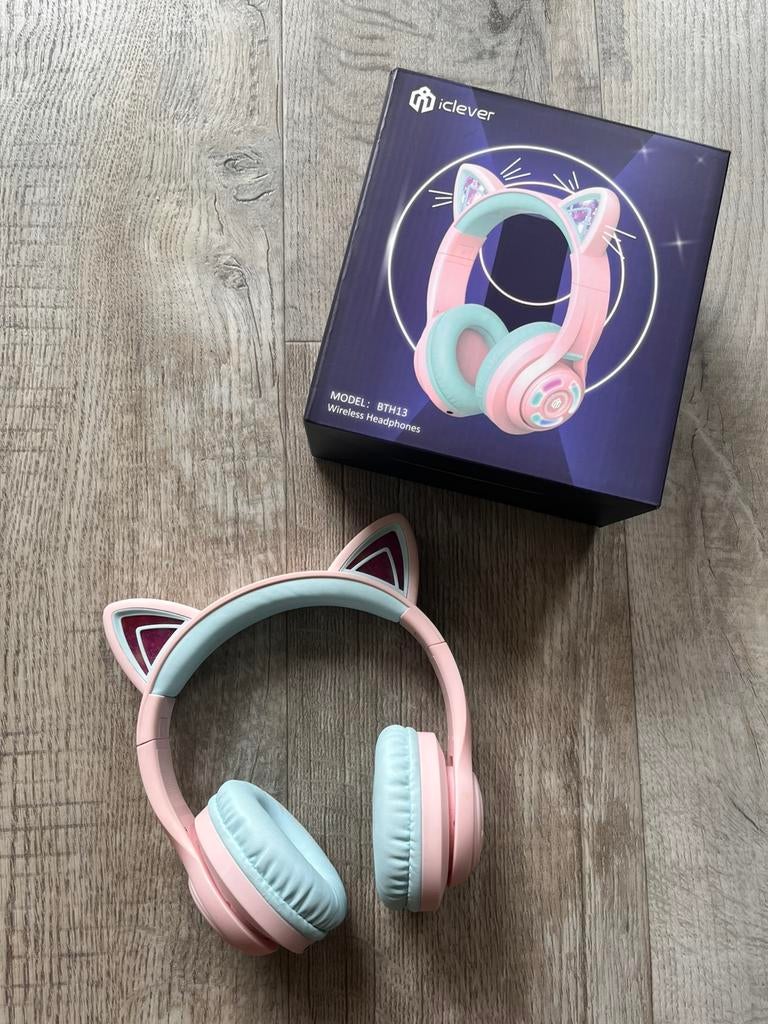 Iclever wireless Headphones kattenoren, Ophalen of Verzenden, Zo goed als nieuw