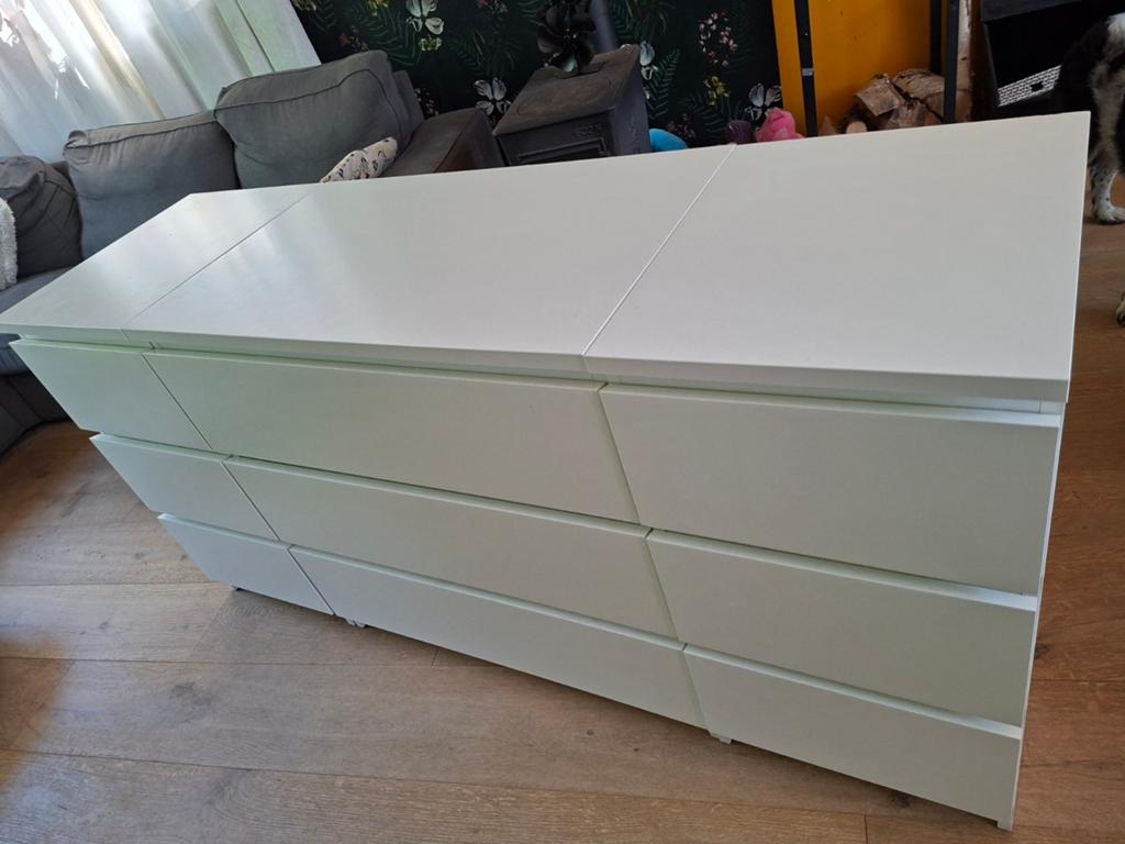 Witte IKEA Malm ladekasten - Set van 3, Ophalen, 25 tot 50 cm, 50 tot 100 cm, Minder dan 100 cm