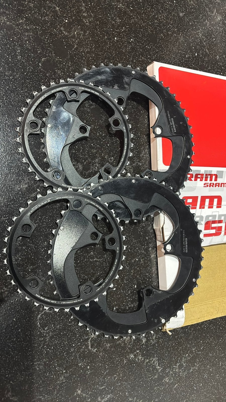 SRAM Red 22 (etap) tandwielen / voorbladen (2 sets), Ophalen of Verzenden, Gebruikt, Racefiets, Overige typen