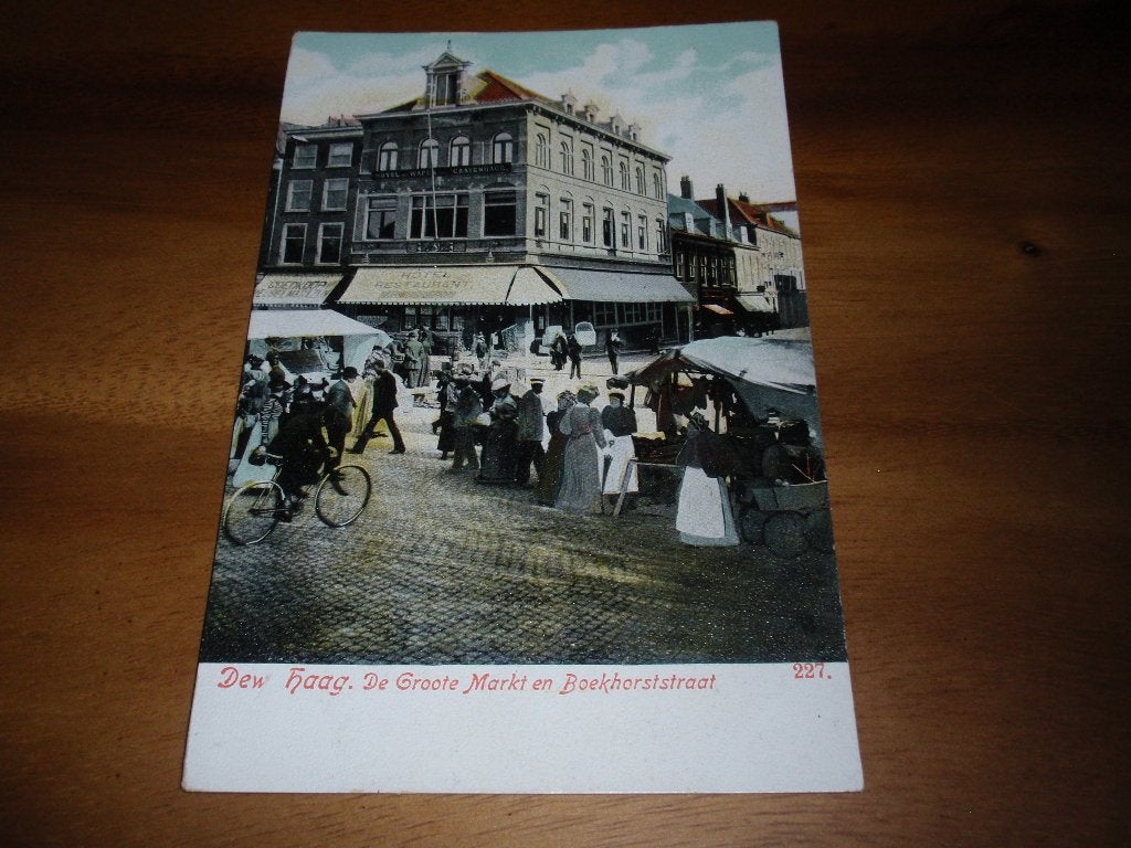 Den Haag Grote Markt en Boekhorststraat Levendig, Verzenden, Voor 1920, Ongelopen, Zuid-Holland