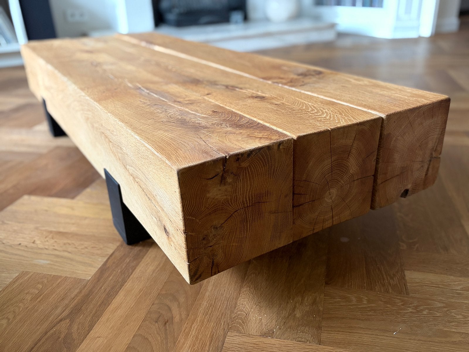 Van Rossum Beam (salontafel), origineel eiken balken, Ophalen, Gebruikt, 100 tot 150 cm, Eikenhout
