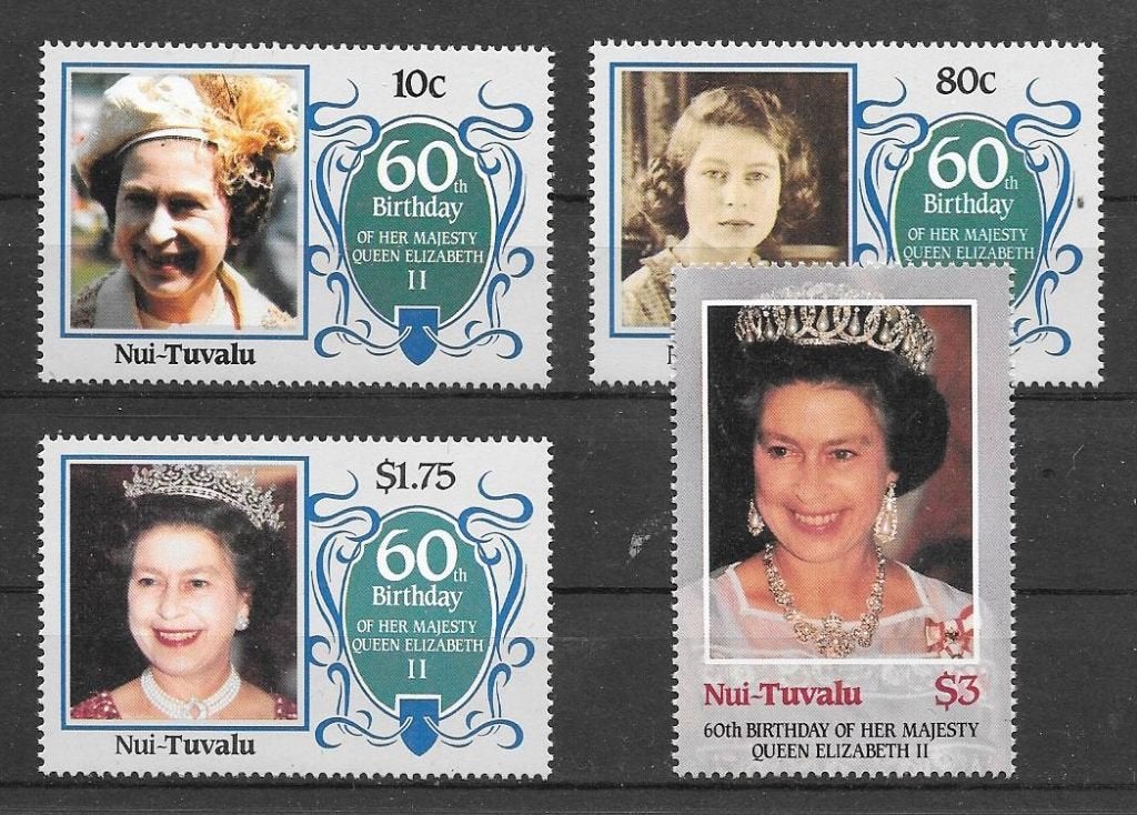 Nui - Tuvalu 1986  Elizabeth 60 Jaar, Verzenden, Postfris