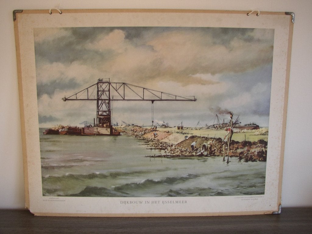 Schoolplaat Dijkbouw in het IJsselmeer, Ophalen, Aardrijkskunde