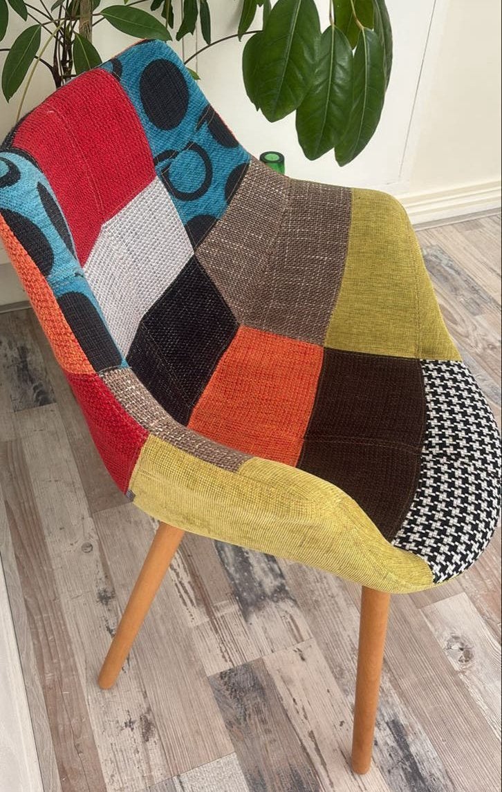 Patchwork Stoel - Kleurrijk en Uniek Design, Ophalen, Overige kleuren, Zo goed als nieuw, Eén
