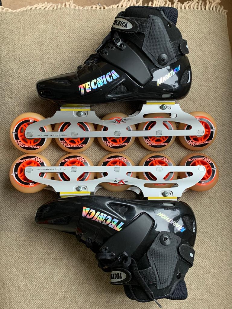 Tecnica marathon inline skeelers skates maat 44 NIEUWSTAAT!, Overige merken, Verstelbaar, Inline skates 5 wielen, Dames