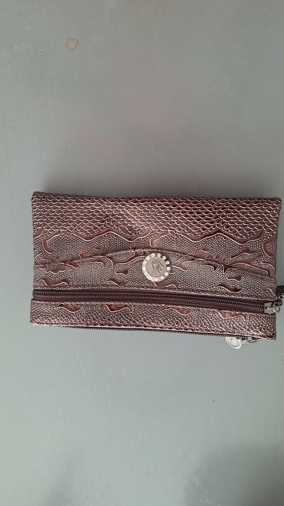 Stijlvolle Bruine Portemonnee met Slangenprint, Sieraden, Tassen en Uiterlijk, Portemonnees, Ophalen, Nieuw, Bruin, Overige merken