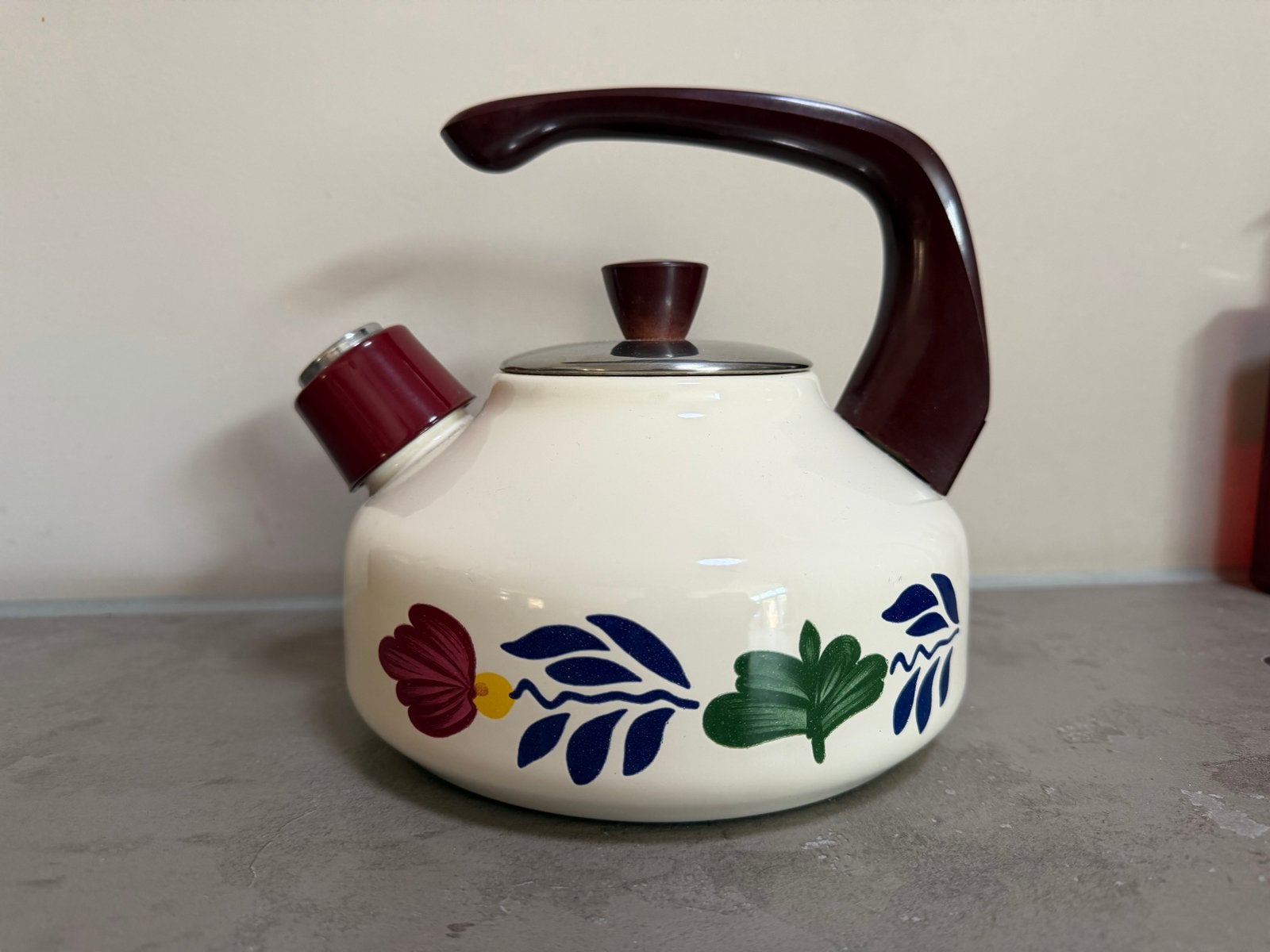 Boerenbont fluitketel, 1 tot 2 liter, Ophalen of Verzenden, Gebruikt