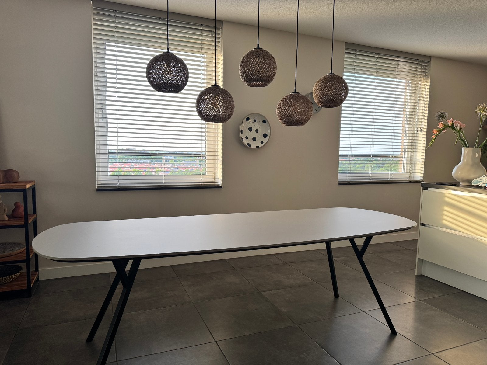 Eettafel STUDIO HENK 240 x 90 cm met Deens ovaal blad, Huis en Inrichting, Tafels | Eettafels, Ophalen, 100 tot 150 cm, Overige materialen