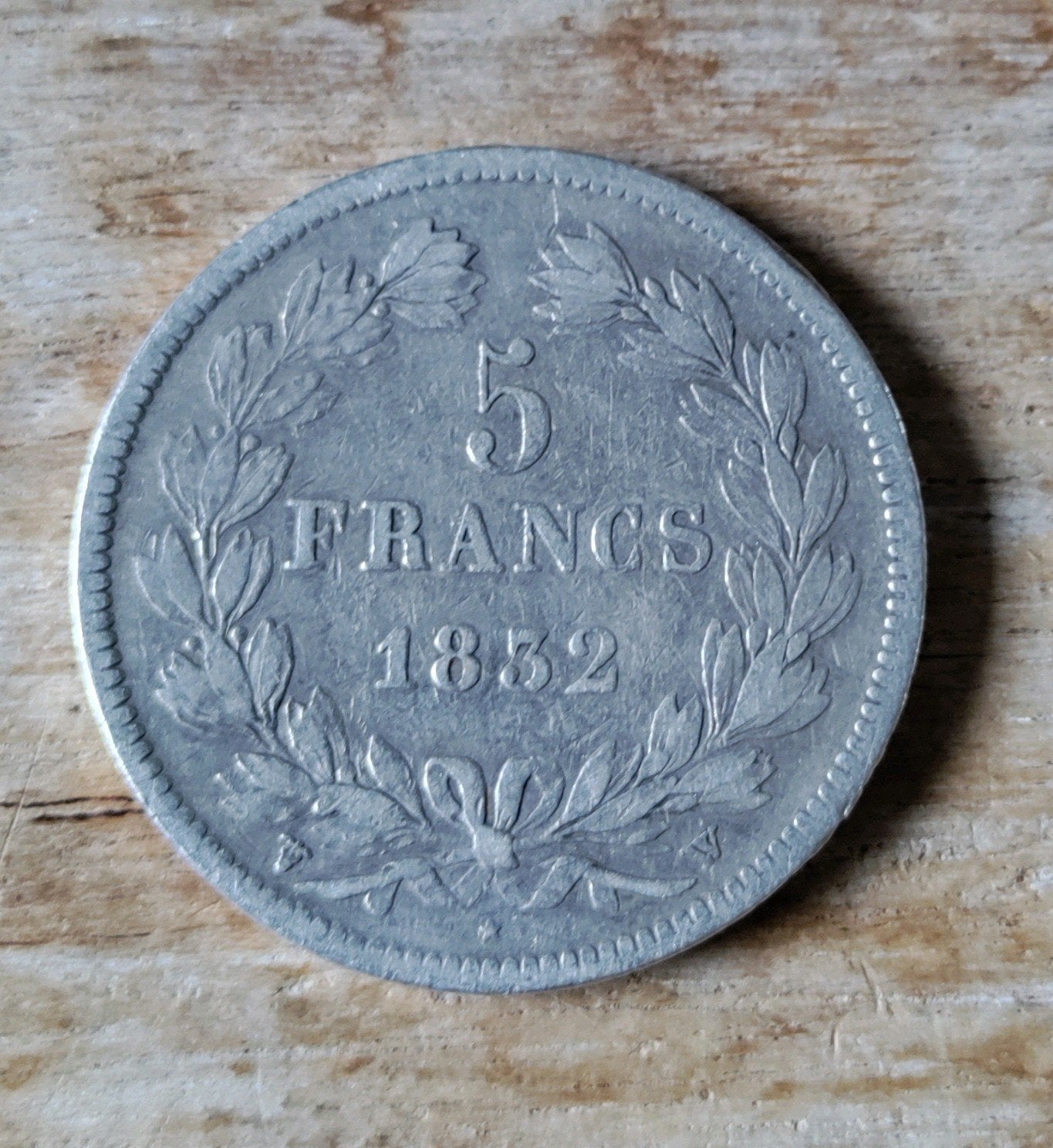 Prachtige Zilveren munt 5 Francs Louis Philippe I uit 1832, Ophalen of Verzenden, Frankrijk, Losse munt, Zilver