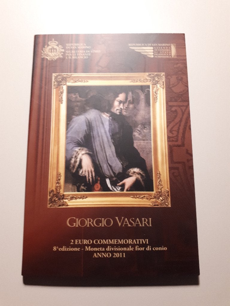San Marino 2011: 2 Euro Giorgio Vasari (BU, blister), Postzegels en Munten, Munten | Europa | Euromunten, Verzenden, San Marino