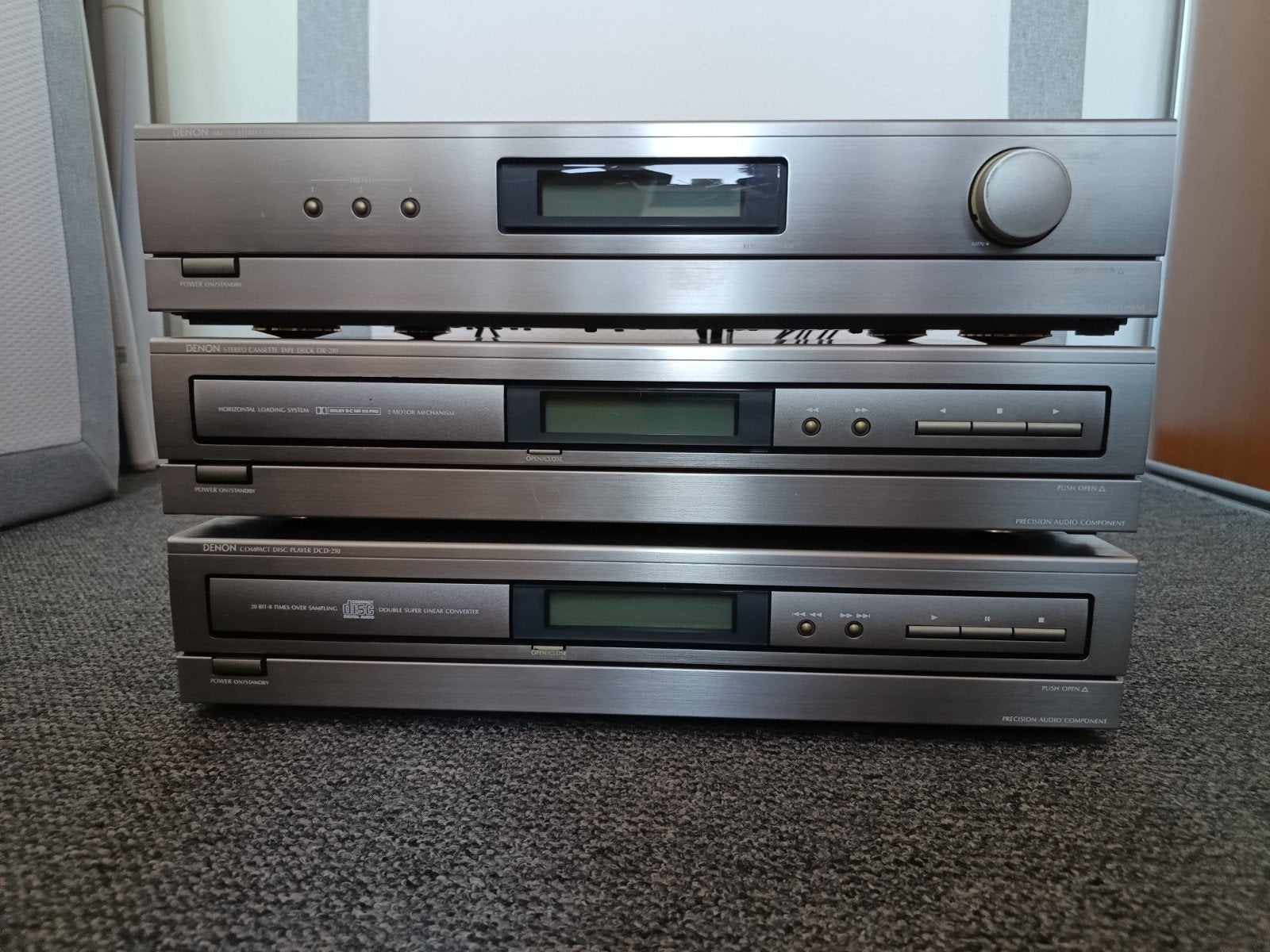 Denon DRA-210 Stereo set met Cassettedeck en CD speler, Gebruikt, Tuner of Radio, Denon, Losse componenten
