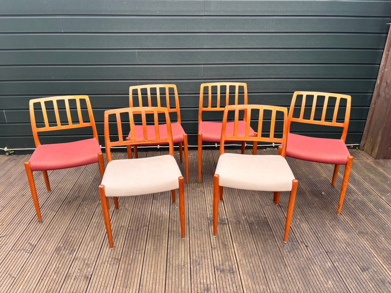 Set van 6 Niels Otto Moller Model 83 eetkamerstoelen, Ophalen, Zo goed als nieuw, Bruin