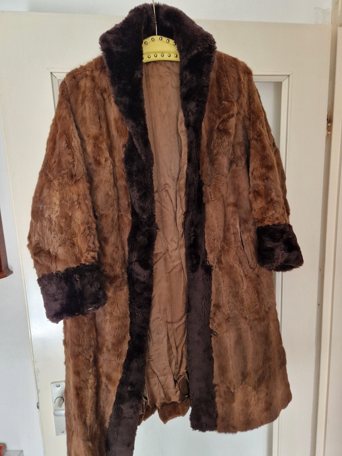 Vintage Nep Bontjas - Bruin - Leuk voor Foute Party!, Ophalen, Gedragen, Bruin