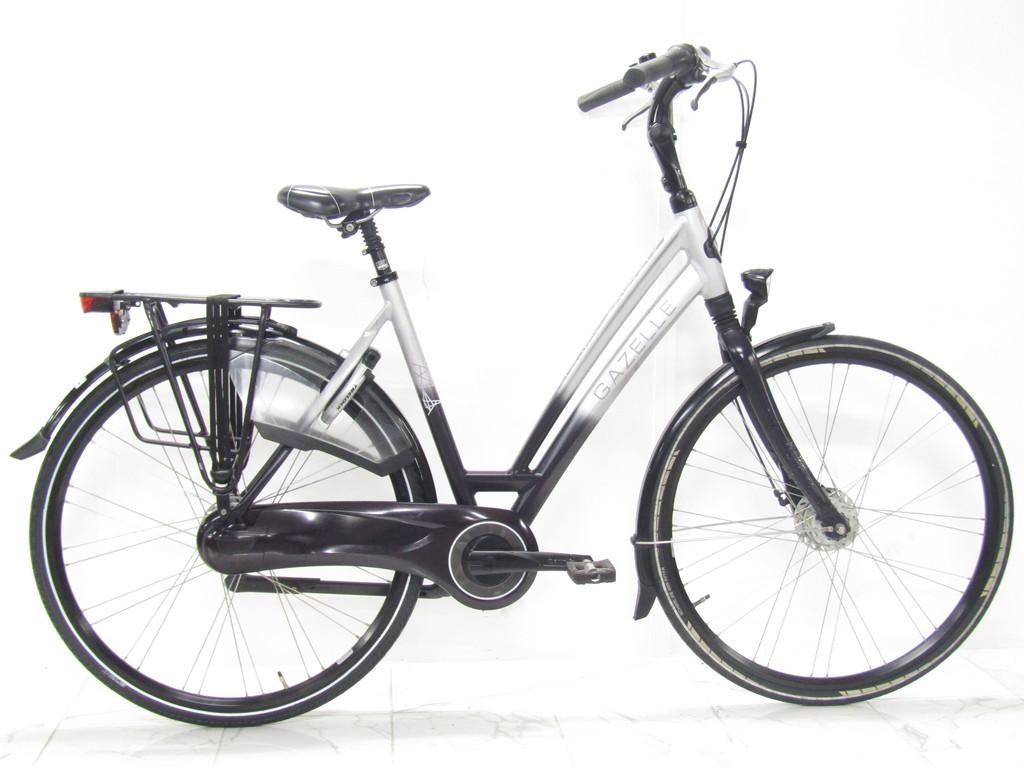 Gazelle Chamonix c8 grijs dames 53cm 28inch, Fietsen en Brommers, Fietsen | Dames | Damesfietsen, Gebruikt, Gazelle, Versnellingen